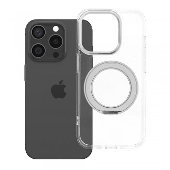 Kryt Frame Circle Stand pro iPhone 15 Pro kompatibilní s MagSafe průhledný