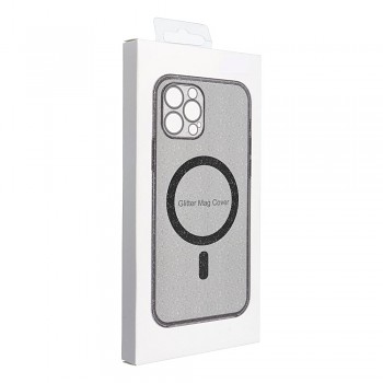 Clear Mag Cover Glitter kryt pro iPhone 14 kompatibilní s MagSafe černý třpytivý