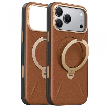 Torras QPRO Leather Series kryt na iPhone 18 Pro Max / iPhone 17 Pro Max hnědý