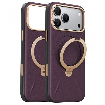 Torras QPRO Leather kryt pro iPhone 18 Pro Max / iPhone 17 Pro Max fialový