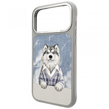 NIMMY Gentle Pets Series Dog kryt pro iPhone 18 Pro Max / 17 Pro Max s MagSafe šedý