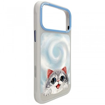 NIMMY Big Eyed Lying Silver Shaded Cat kryt pro iPhone 18 Pro Max / 17 Pro Max s MagSafe šedý