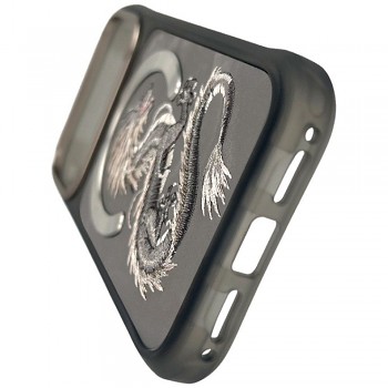 NIMMY Magnetic Fantasy Animal Dragon kryt pro iPhone 18 Pro Max / 17 Pro Max kompatibilní s MagSafe šedý