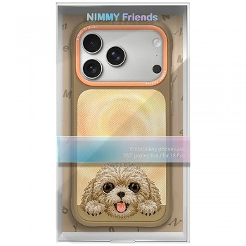 NIMMY Big Eyed Lying Teddy Poodle kryt pro iPhone 18 Pro / 17 Pro s MagSafe hnědý