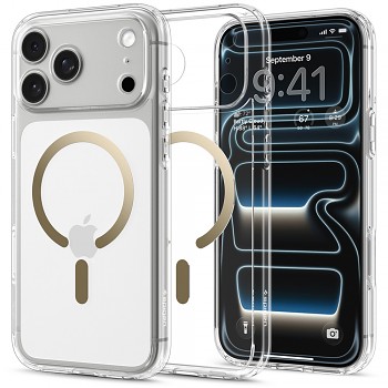 Spigen Ultra Hybrid MagSafe ACS12120 kryt pro iPhone 18 Pro Max / iPhone 17 Pro Max průhledný zlatý