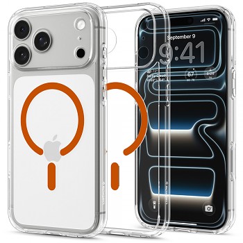 Spigen Ultra Hybrid MagSafe ACS12122 kryt pro iPhone 18 Pro Max / iPhone 17 Pro Max čirý oranžový