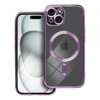 Kryt Electro Mag Cover pro iPhone 15 kompatibilní s MagSafe fialový