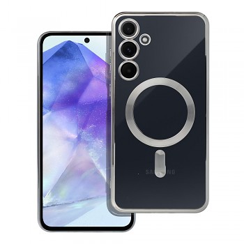 Kryt Electro Mag Cover pro Samsung Galaxy A55 kompatibilní s MagSafe stříbrný