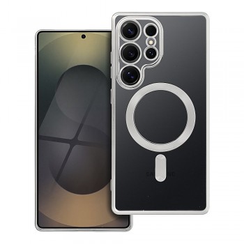 Kryt Electro Mag Cover pro Samsung Galaxy S25 Ultra kompatibilní s MagSafe stříbrný