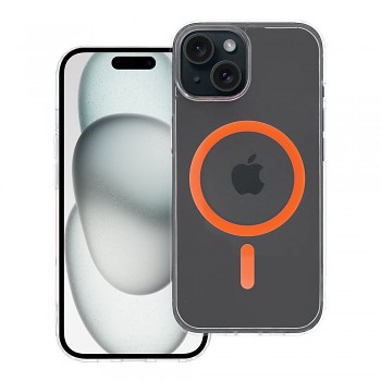 Kryt Drop Glue Colorful Ring Mag pro iPhone 15 s podporou MagSafe oranžový