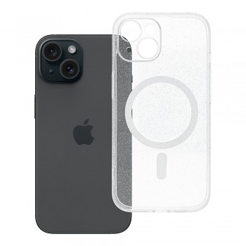 Kryt Clear Mag Cover Glitter pro iPhone 15 s MagSafe průhledný se třpytkami