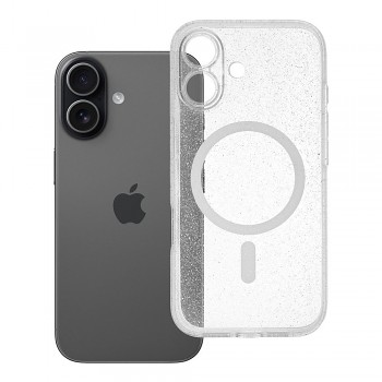 Kryt Clear Mag Cover Glitter na iPhone 17 s MagSafe průhledný se třpytkami