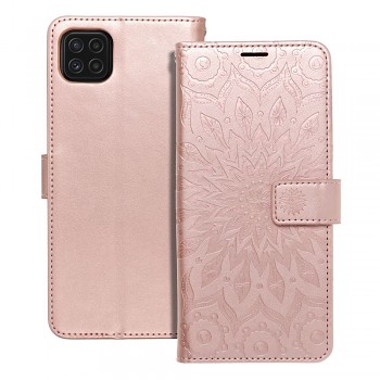 Knížkové pouzdro Mezzo Book pro Samsung Galaxy A22 5G s motivem mandaly růžově zlaté