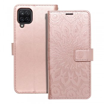 Pouzdro Mezzo Book mandala pro Samsung Galaxy A12 / M12 růžovozlaté