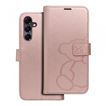 Pouzdro Mezzo Book pro Samsung Galaxy A16 5G medvídek růžovozlaté