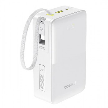 Baseus EnerFill FC51 Bipow 2 Pro 22.5W Powerbanka s Integrovaným Kabelem 30000mAh Moon White