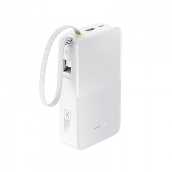 Baseus EnerFill FC51 Bipow 2 Pro 22.5W Powerbanka s Integrovaným Kabelem 20000mAh Moon White