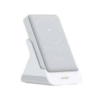 Cuktech WPB100N magnetická bezdrátová powerbanka se stojánkem 2in1 10000 mAh USB-C 20 W bílá