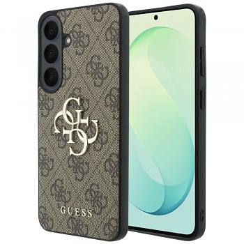 Guess Leather 4G Metal Logo kryt pro Samsung Galaxy S26 FE hnědý