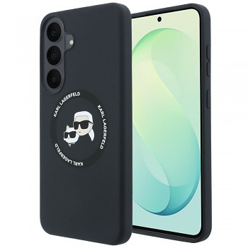 Karl Lagerfeld Silicone Karl&Choupette Heads MagSafe kryt pro Samsung Galaxy S26 FE černý