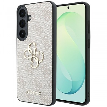 Guess Leather 4G Metal Logo kryt pro Samsung Galaxy S26 FE růžový
