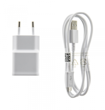 Originální nabíječka Samsung EP-TA50EWE + micro USB ECBDU4AWE bílá 1,55 A