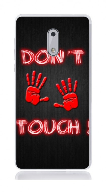 Pouzdro TopQ Nokia 6 silikon Don't touch red 21174 (kryt neboli obal na mobil Nokia 6)