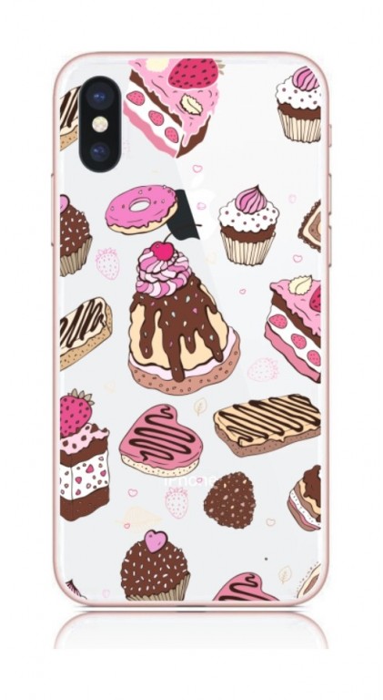 Pouzdro TopQ iPhone X pevné Desserts 21207 (kryt neboli obal na mobil Apple iPhone X)