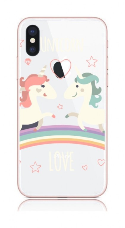 Pouzdro TopQ iPhone X pevné Unicorn Love 21217 (kryt neboli obal na mobil Apple iPhone X)