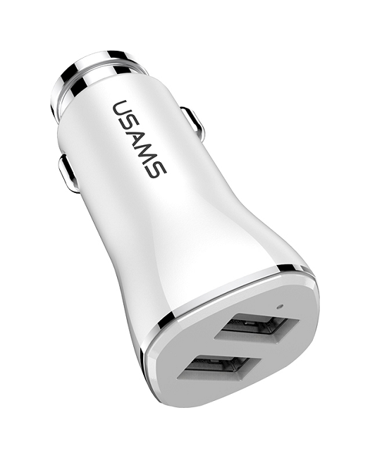 Autodobíječ USAMS US-CC020 Dual 2.4 A bílý 25854