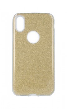 Zadní pevný kryt Forcell na iPhone X glitter zlatý