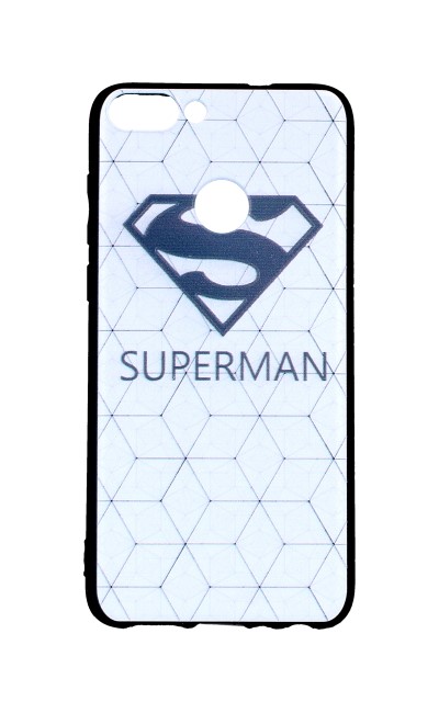 Pouzdro TopQ Huawei P Smart 3D silikon bílý Superman 28129 (kryt neboli obal na mobil Huawei P Smart)