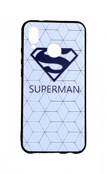 Zadní 3D silikonový kryt na Huawei P20 Lite bílý Superman