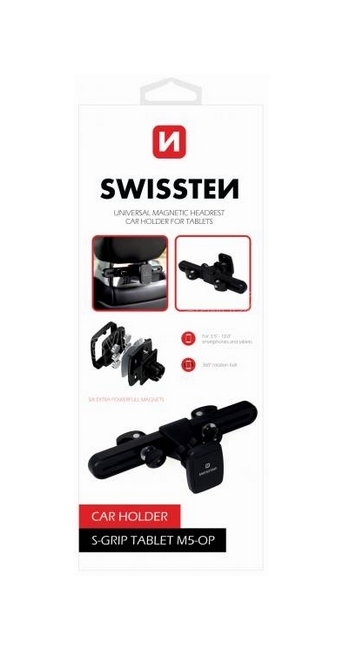 Držák do auta Swissten S-Grip Tablet M5-OP na opěrku hlavy černý 30269