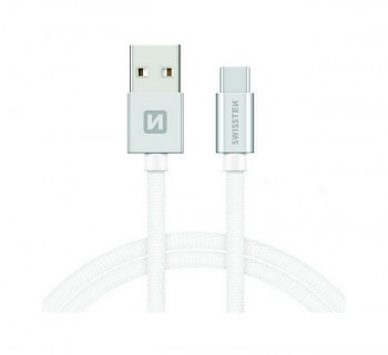 Datový kabel Swissten USB-C (Type-C) 2m stříbrný