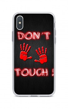 Zadní silikonový kryt na iPhone XS Max Don't touch red