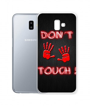 Zadní silikonový kryt na Samsung J6+ Don't touch red