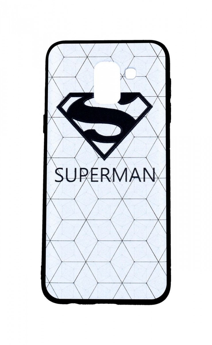 Zadní 3D silikonový kryt na Samsung J6 bílý Superman