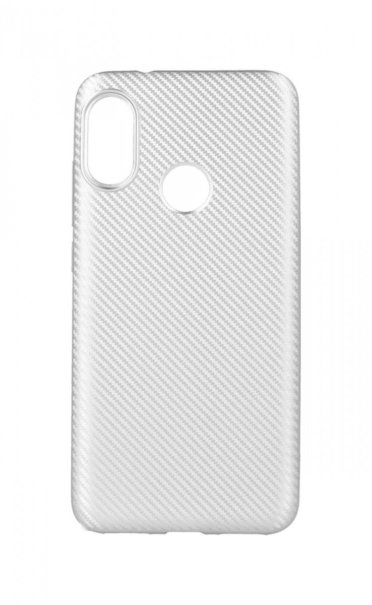 Zadní silikonový kryt na Xiaomi Mi A2 Lite Carbon stříbrný