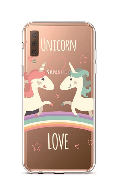 Kryt TopQ Samsung A7 silikon Unicorn Love 35500 (kryt neboli obal na mobil Samsung A7)