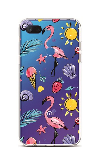 Zadní silikonový kryt na Xiaomi Mi 8 Lite Summer Flamingos