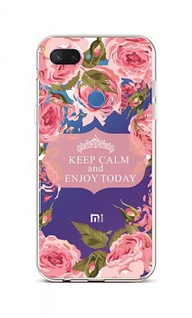 Zadní silikonový kryt na Xiaomi Mi 8 Lite Keep Calm Flowers 1
