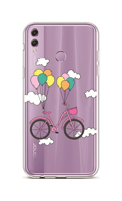Kryt TopQ Honor 8X silikon Pink Bike 37373 (pouzdro neboli obal na mobil Honor 8X)