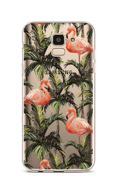 Levně Kryt TopQ Samsung J6 silikon Tropical Flamingo 37893 (pouzdro neboli obal na mobil Samsung J6)