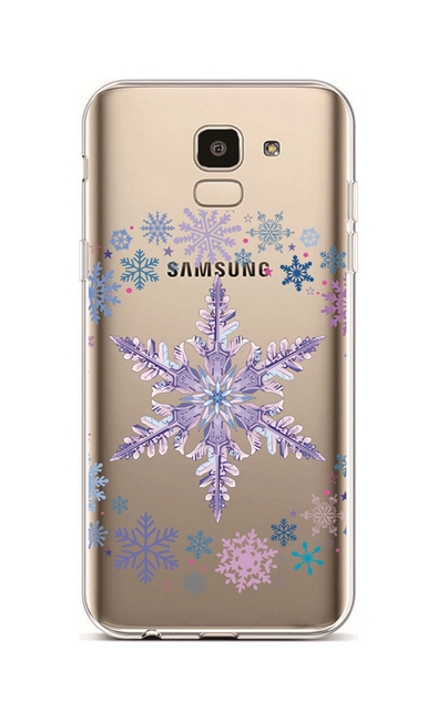 Kryt TopQ Samsung J6 silikon Snowflake 37901 (pouzdro neboli obal na mobil Samsung J6)