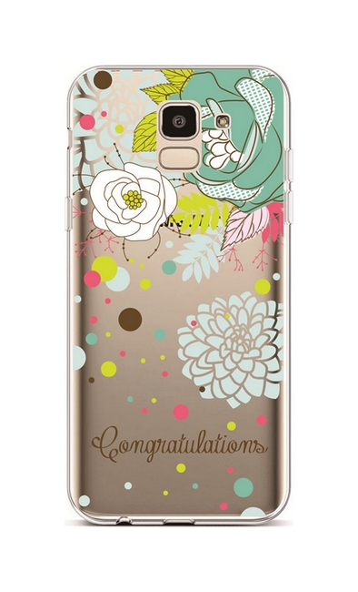 Kryt TopQ Samsung J6 silikon Congratulations 37968 (pouzdro neboli obal na mobil Samsung J6)