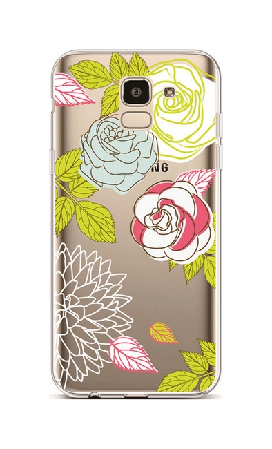 Kryt TopQ Samsung J6 silikon Abstract Roses 37971 (pouzdro neboli obal na mobil Samsung J6)