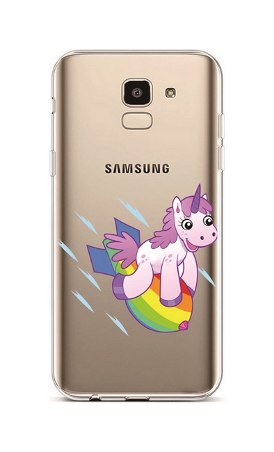 Zadní silikonový kryt na Samsung J6 Flying Unicorn