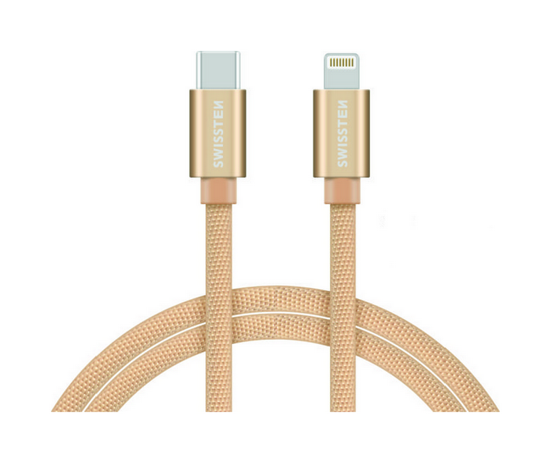 Datový kabel Swissten USB-C / Lightning 1,2m zlatý 38132