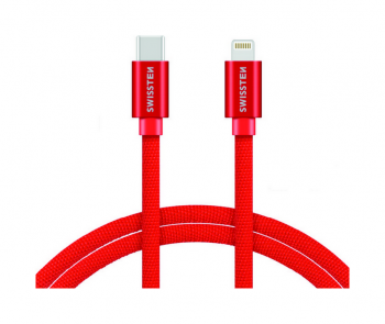 Datový kabel Swissten USB-C / Lightning 1,2m červený  